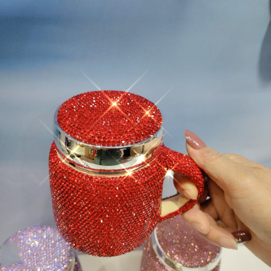 Thumbnail: Cute Mug Office With Lid And Household Spoon Ceramic Diamond