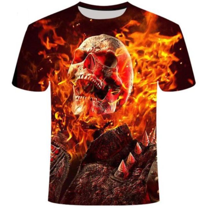 Thumbnail: Personalized Street Skull T-shirt Short Sleeves