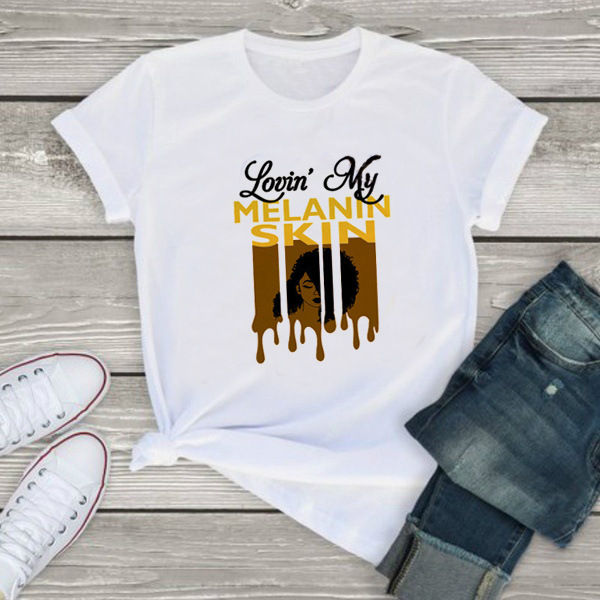 Thumbnail: Melanin African Map T shirt African Girl