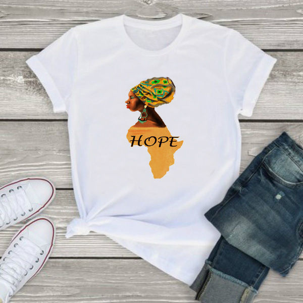 Thumbnail: Melanin African Map T shirt African Girl