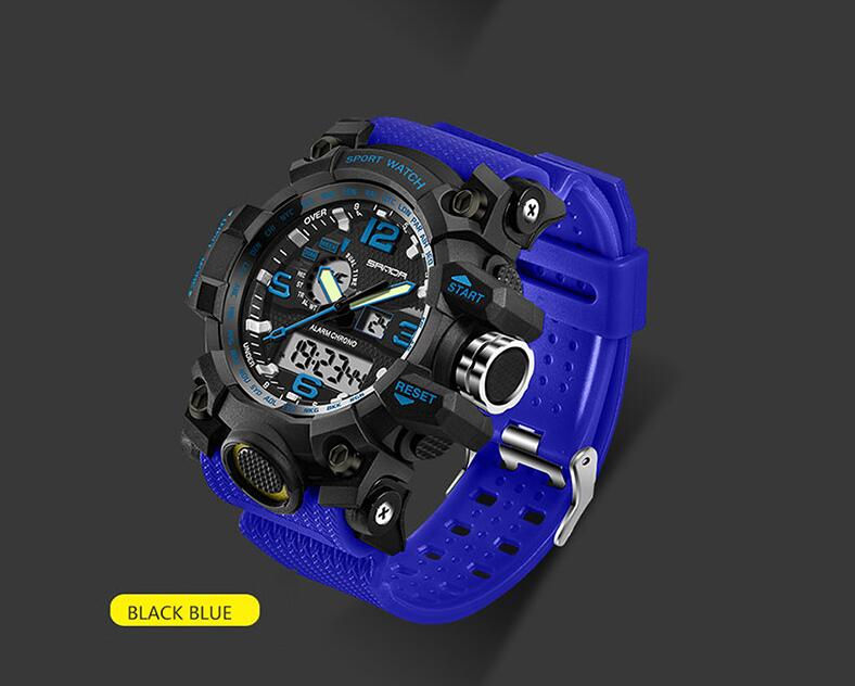 Thumbnail: SANDA military watch waterproof sports men's LED digital watch top brand relogio