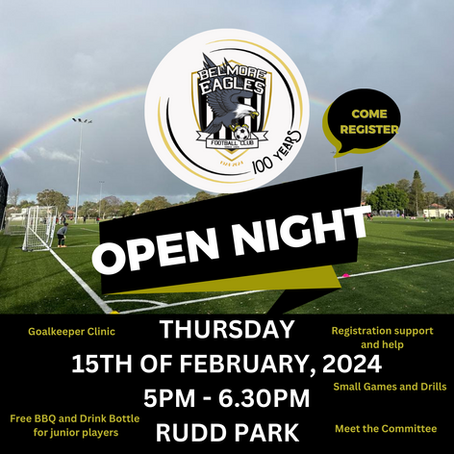 🎉🦅 JOIN US FOR THE BELMORE EAGLES FC OPEN NIGHT! 🌟⚽