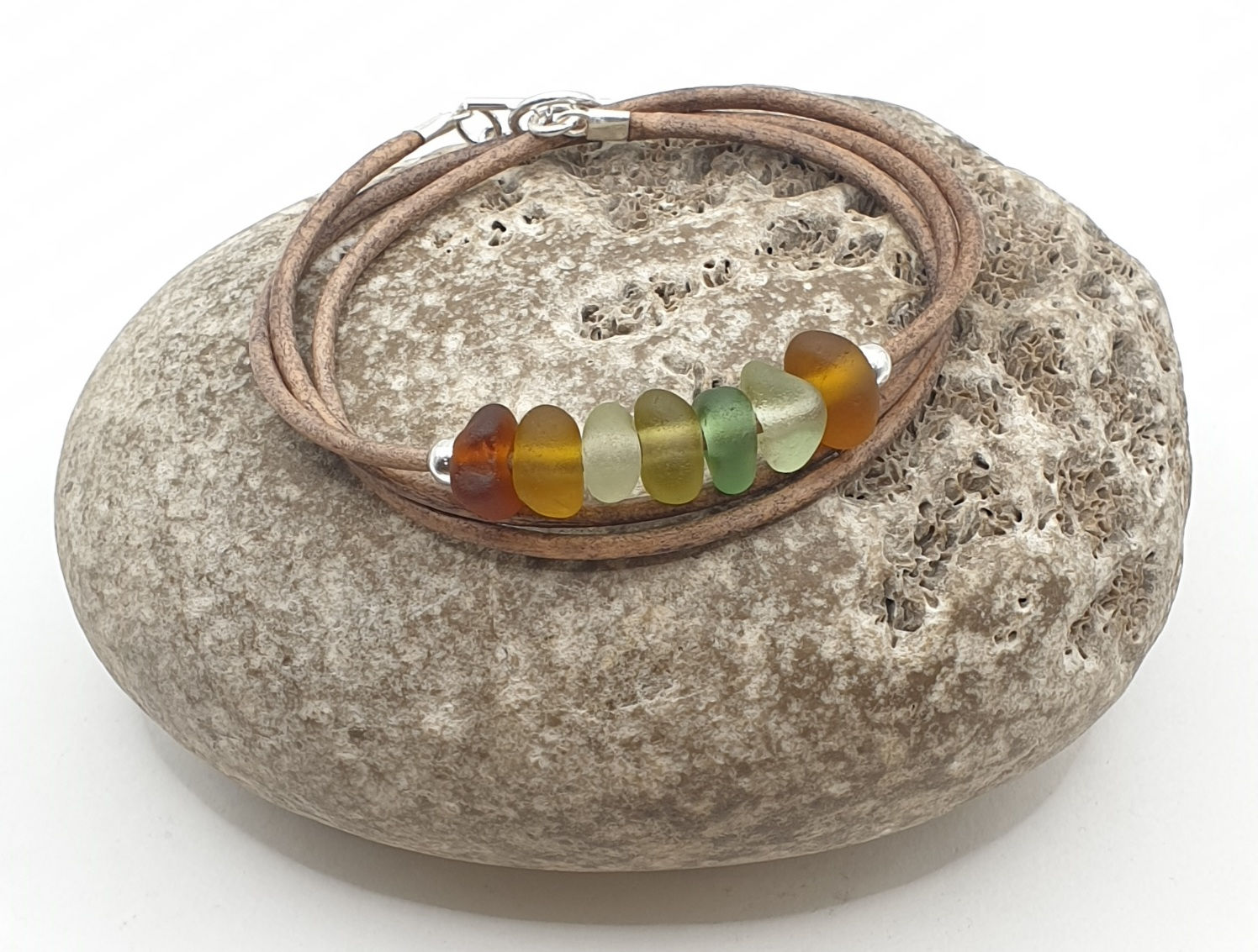 Triple wrap leather bracelet (51cm/S)