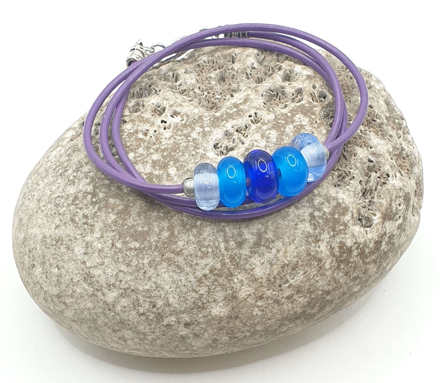 Triple-wrap bracelet w/ recycled beads (M)