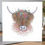 Thumbnail: Floral Highland Cow greetings card by Doodleicious
