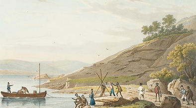 Taking on water, the Astrolabe, King George's Sound (New Holland).jpg