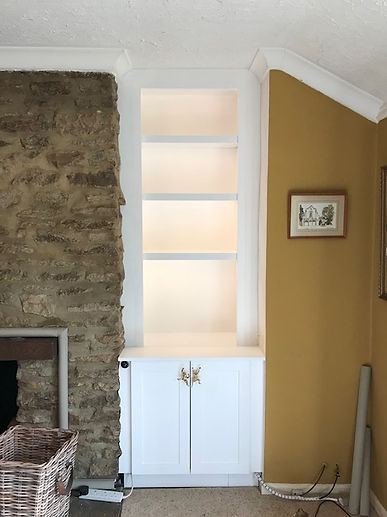 Alcove Bookcase with built-in lighting
