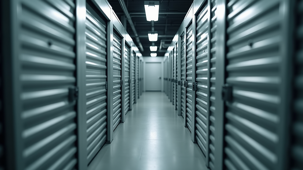 Eye-level view of various sizes of storage units