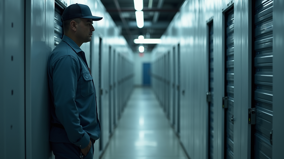 Eye-level view of a guardian providing 24-hour surveillance of a temperature-controlled storage unit
