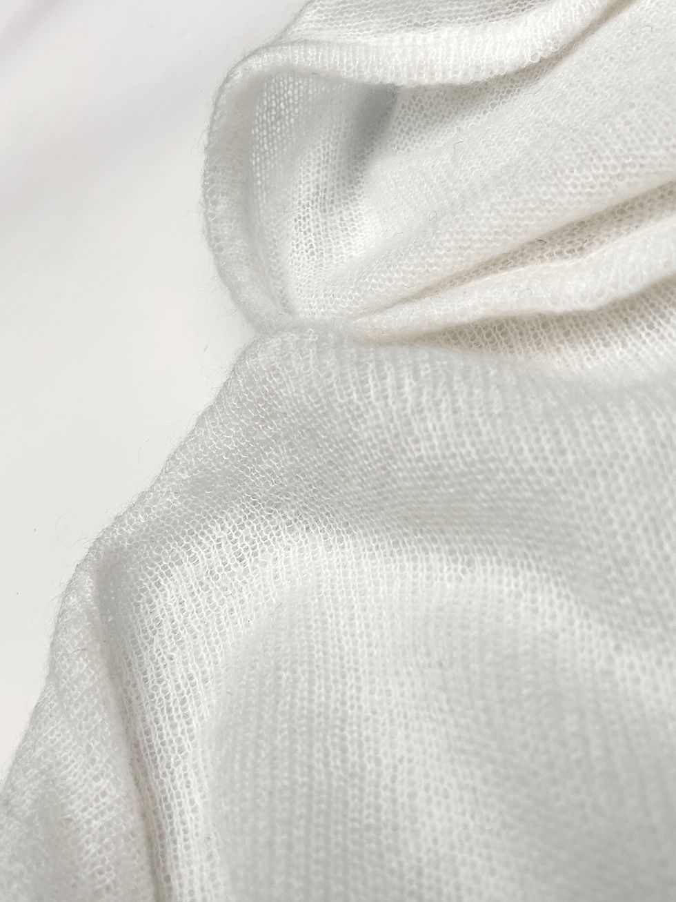 Thumbnail: CREAM MOHAIR LOOSE KNITTED PULLOVER HOODIE