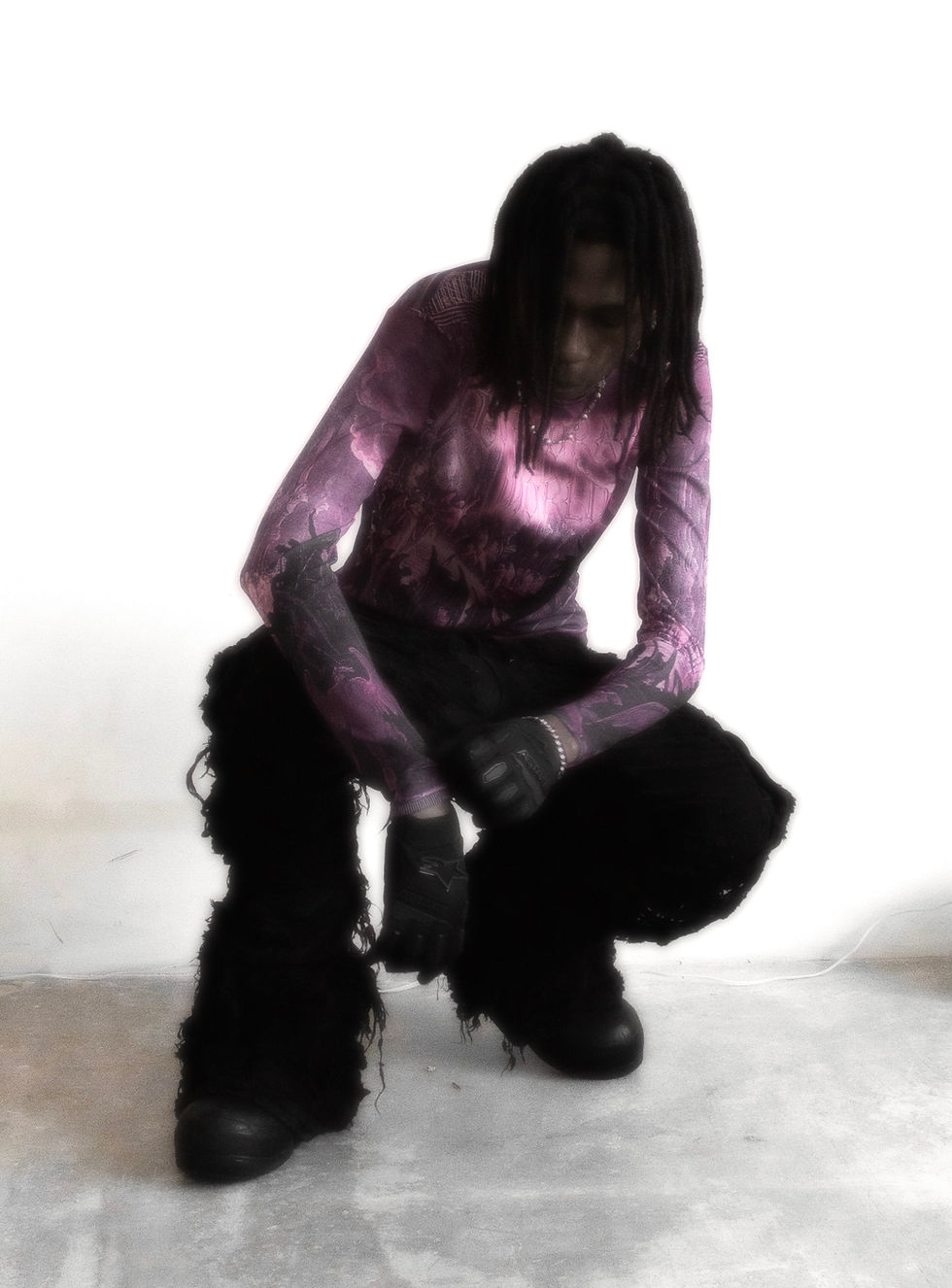 Thumbnail: DISTRESSED CREST FLARED DENIM V2