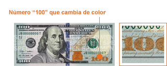Número “100” dorado