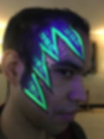 mens glow in the dark face painting