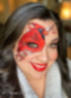 Christmas Cardinal face painting