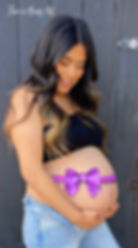 lavendar bow belly painting