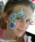 blue flower face painting