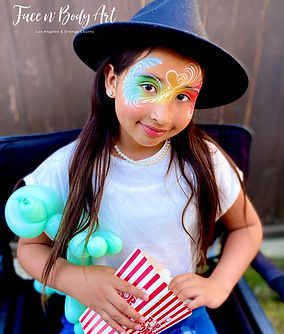 Rainbow face painting mask in long beach