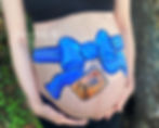 blue bow belly painting in long beach