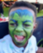 hulk face paint by long beach face painter