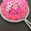 Thumbnail: Hand embroidered Mini Tea Strainer With Mountboard & Easel - Pink Glitterball