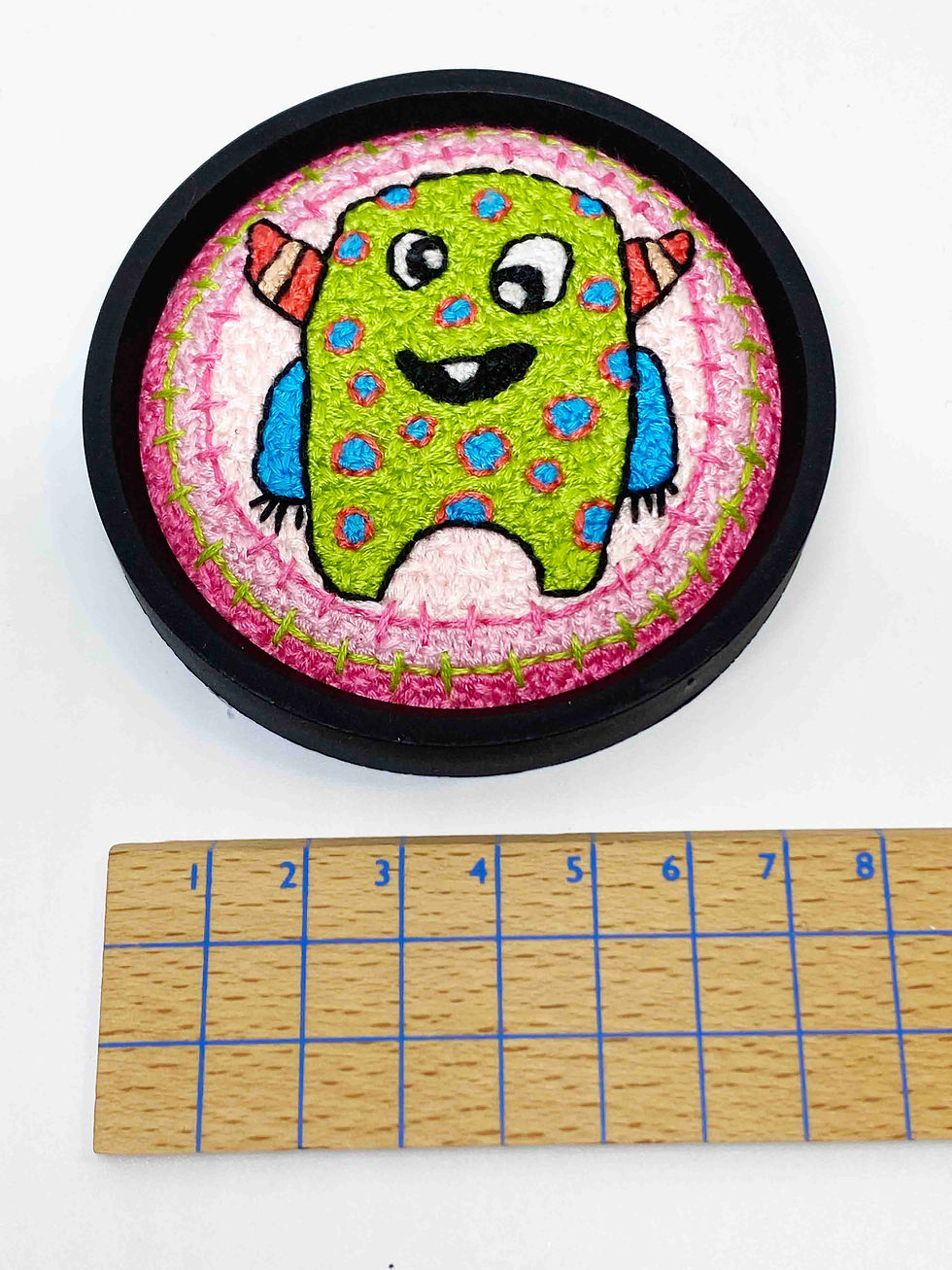 Thumbnail: Hand Embroidered Picture in Shadow Box Frame - Monster (Luna) (Physical Product)