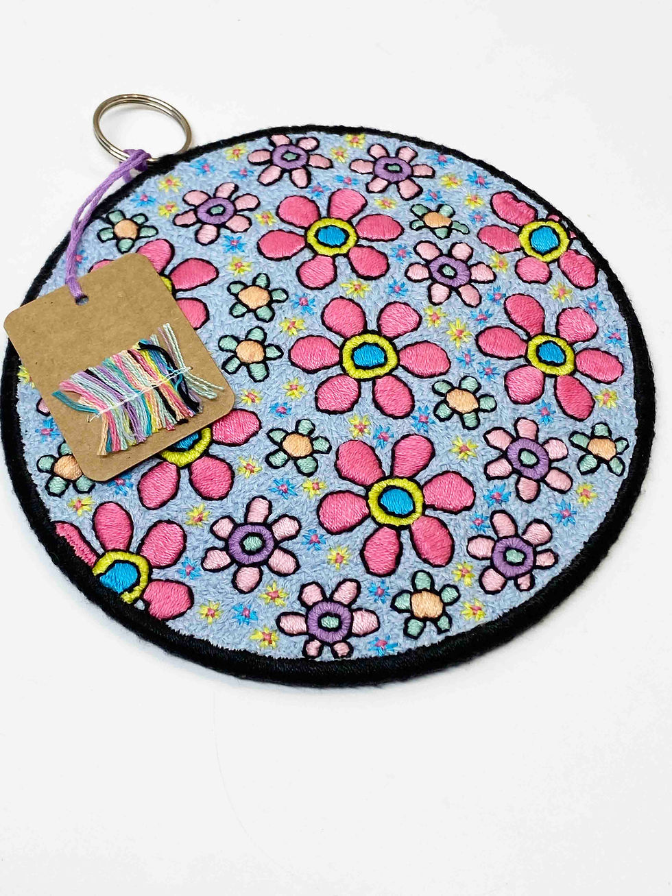 Thumbnail: Hand Embroidered Picture - Pink Daisy (Physical Product)