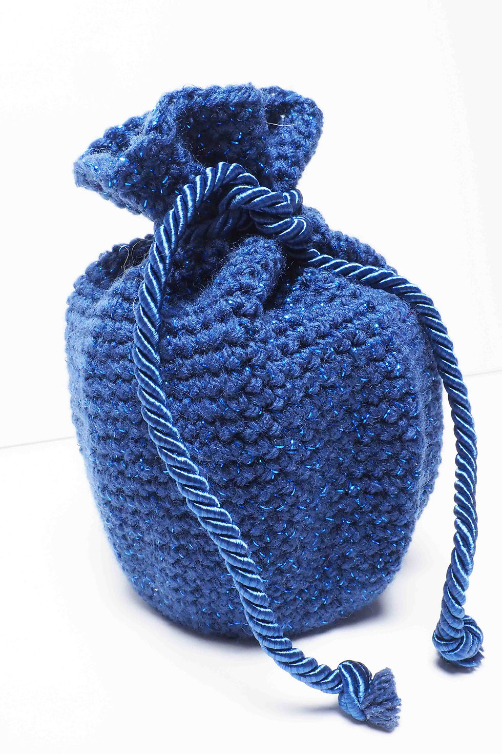 Thumbnail: Sparkly Hand Crocheted Reusable Gift Bag Heart Keepsake Tag