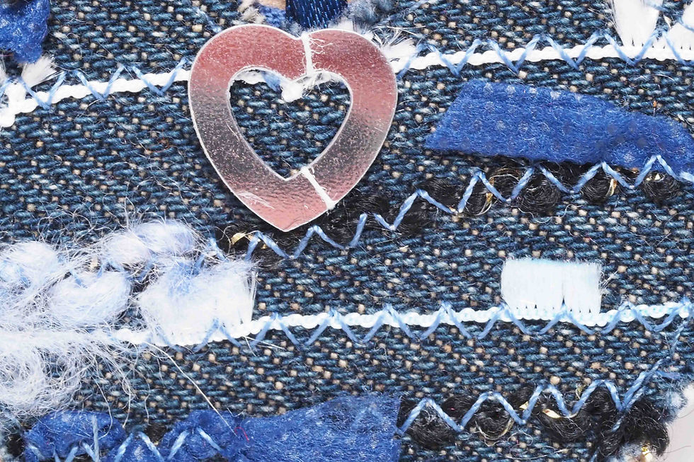 Thumbnail: Sparkly Hand Crocheted Reusable Gift Bag Heart Keepsake Tag
