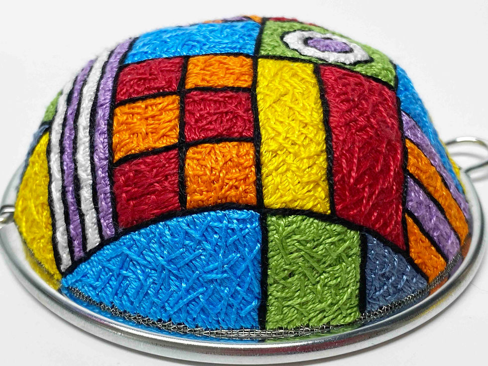 Thumbnail: Hand Embroidered Woven Stainless Steel Sieve - Dazzle Green
