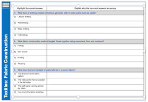 Thumbnail: Multi Choice Questions: Fabric Construction (digital download)