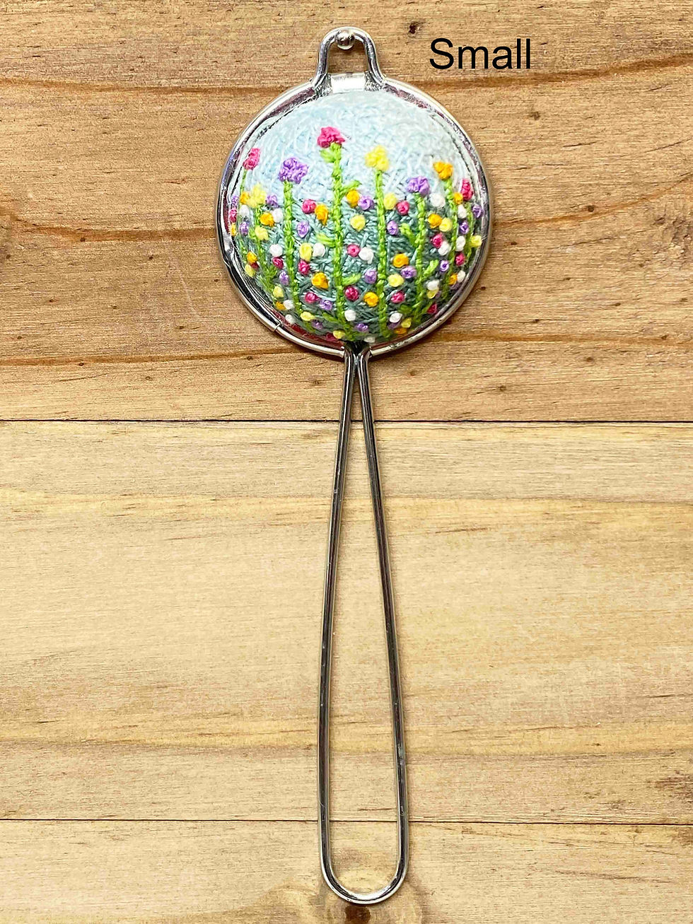 Thumbnail: Hand embroidered Tea Strainer - Meadow (Physical Product)