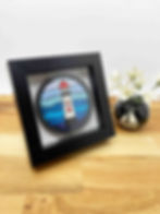 Thumbnail: Hand Embroidered Picture in Shadow Box Frame - Lighthouse