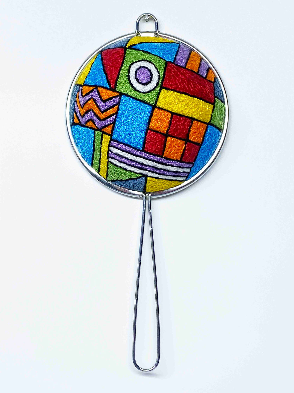 Thumbnail: Hand Embroidered Woven Stainless Steel Sieve - Dazzle Green