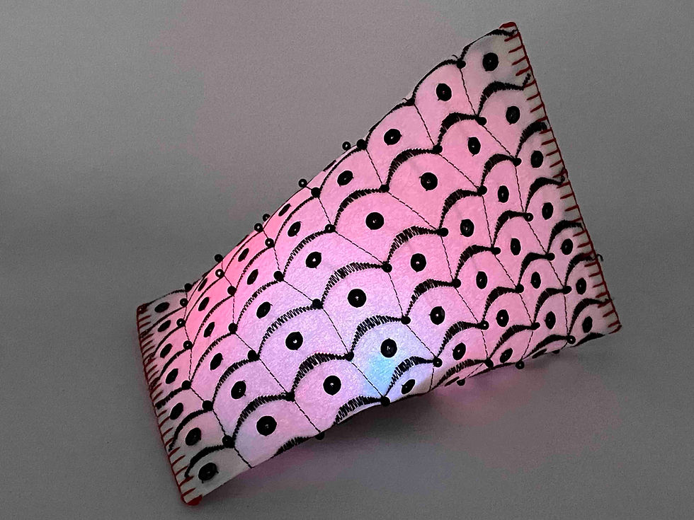 Thumbnail: E-textiles Tetrahedron Light - Red & Black (Physical Product)