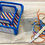 Thumbnail: Embroidered Woven Stainless Steel Baskets - Blue Edge  (Physical Product)
