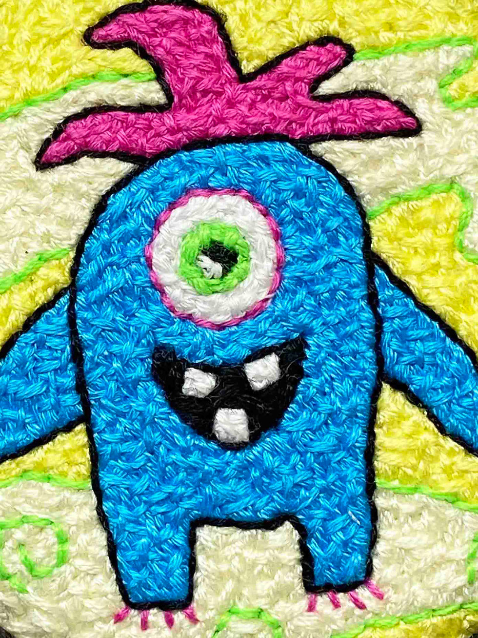 Thumbnail: Hand Embroidered Picture in Shadow Box Frame- Monster (Frank) (Physical Product)