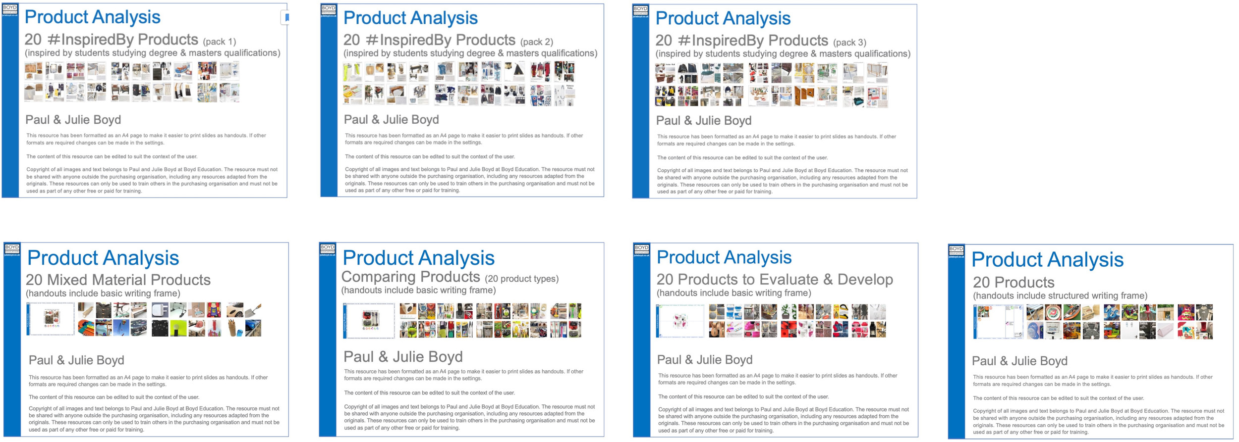 Product Analysis D&T classroom resources