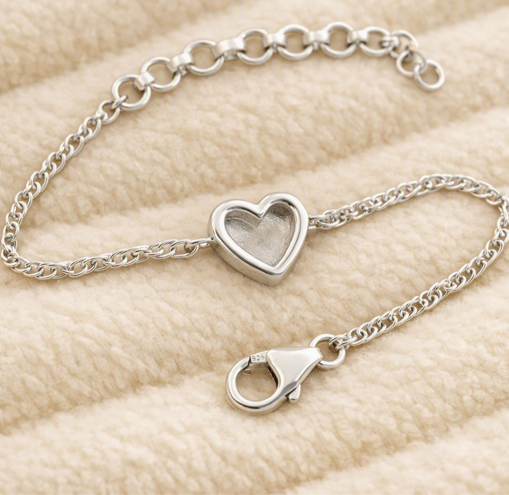 Erin silver twisted heart memorial bracelet