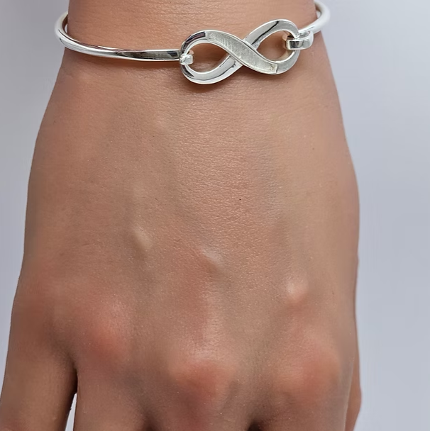 Thumbnail: Carina silver Infinity Memorial Bangle