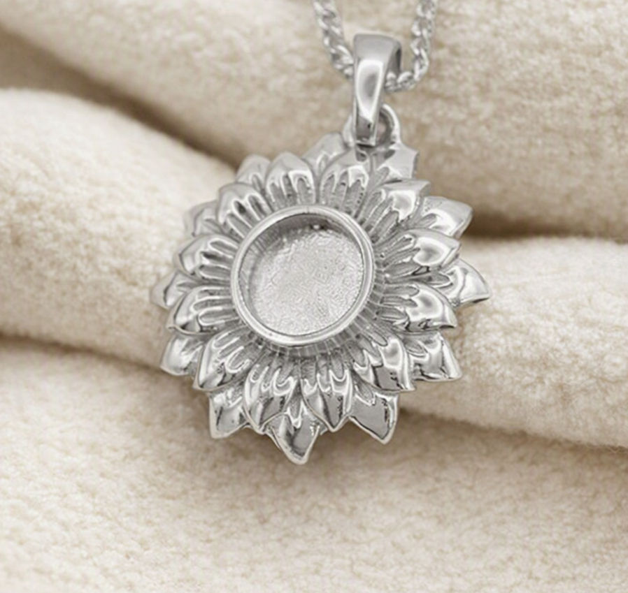 Jude Silver Sunflower Memorial Necklace