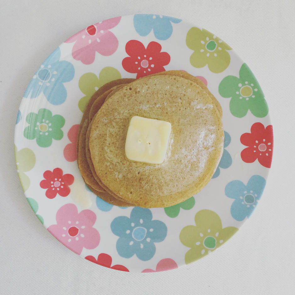 ブランチに、全粒粉パンケーキ：）