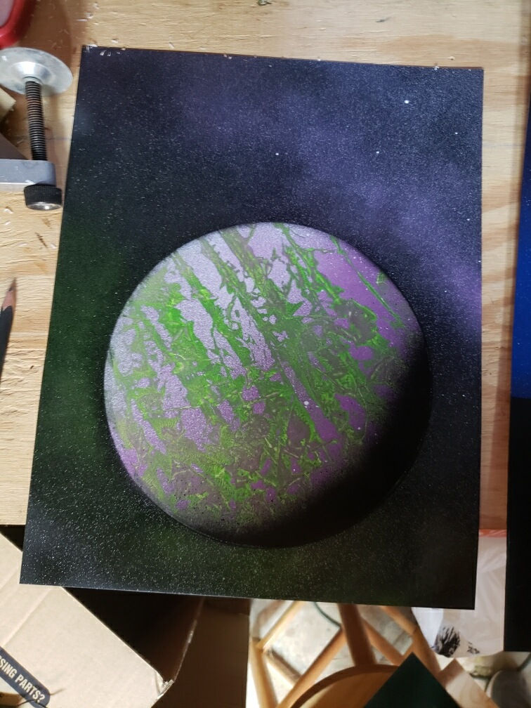 Thumbnail: Hand crafted (spray painted) canvas 