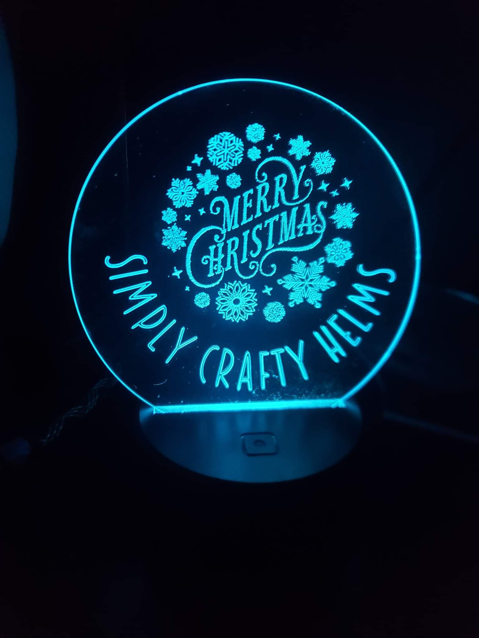 Light up acrylic disc w/ stand