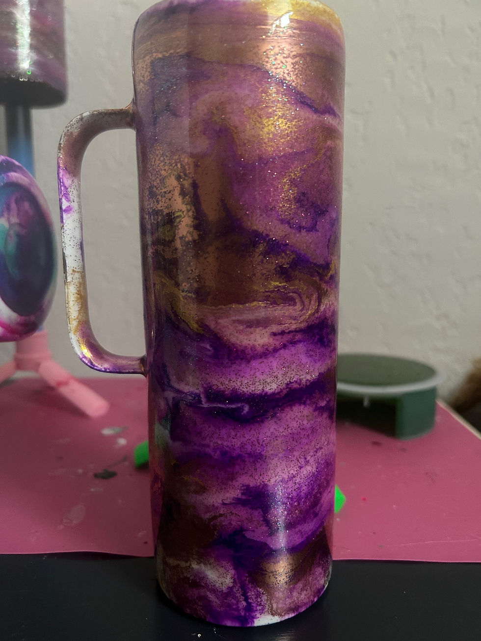 Thumbnail: 20 oz skinny tumbler w/handle *RESIN*