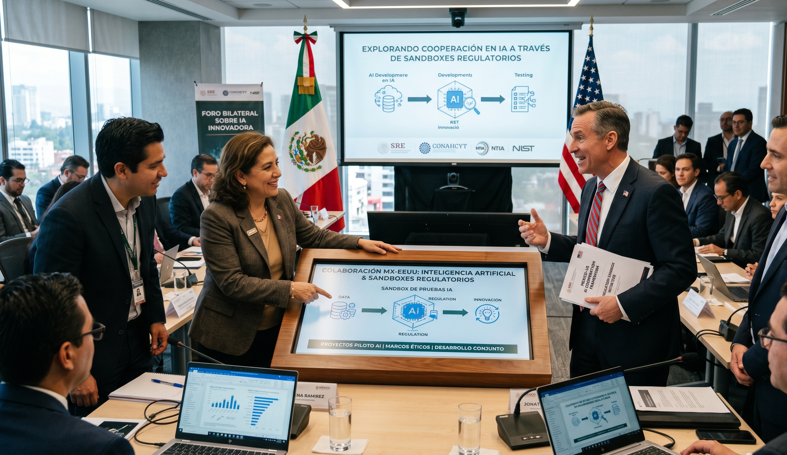 México y Estados Unidos exploran cooperación en inteligencia artificial a través de sandboxes regulatorios