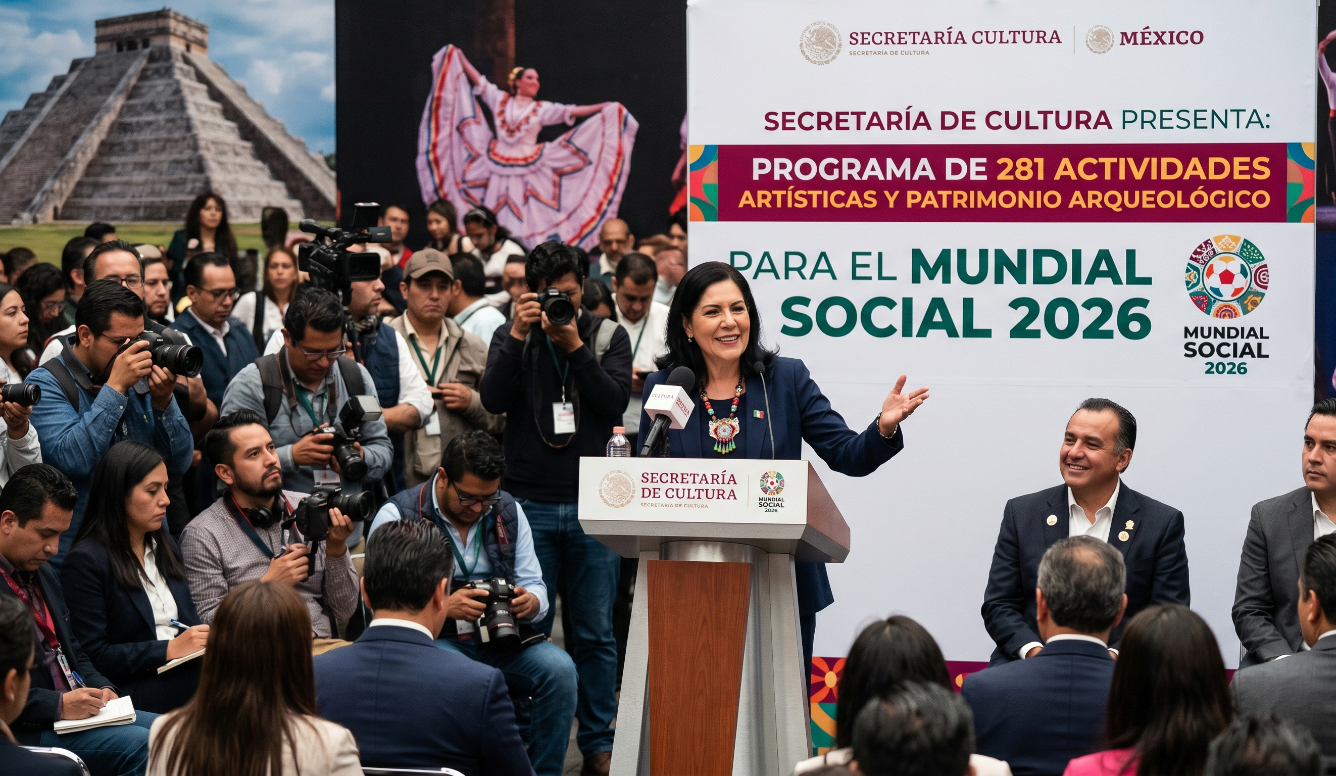 Secretaría de Cultura presenta programa de 281 actividades artísticas y patrimonio arqueológico para el Mundial Social 2026