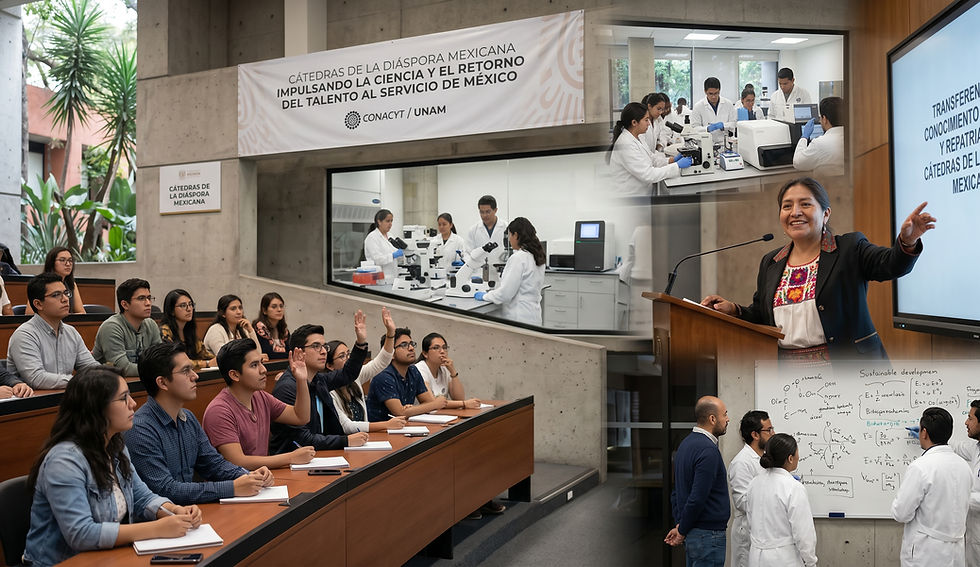 • México impulsa un programa para vincular talento científico en EE. UU. con su sistema nacional de ciencia, tecnología e innovación.