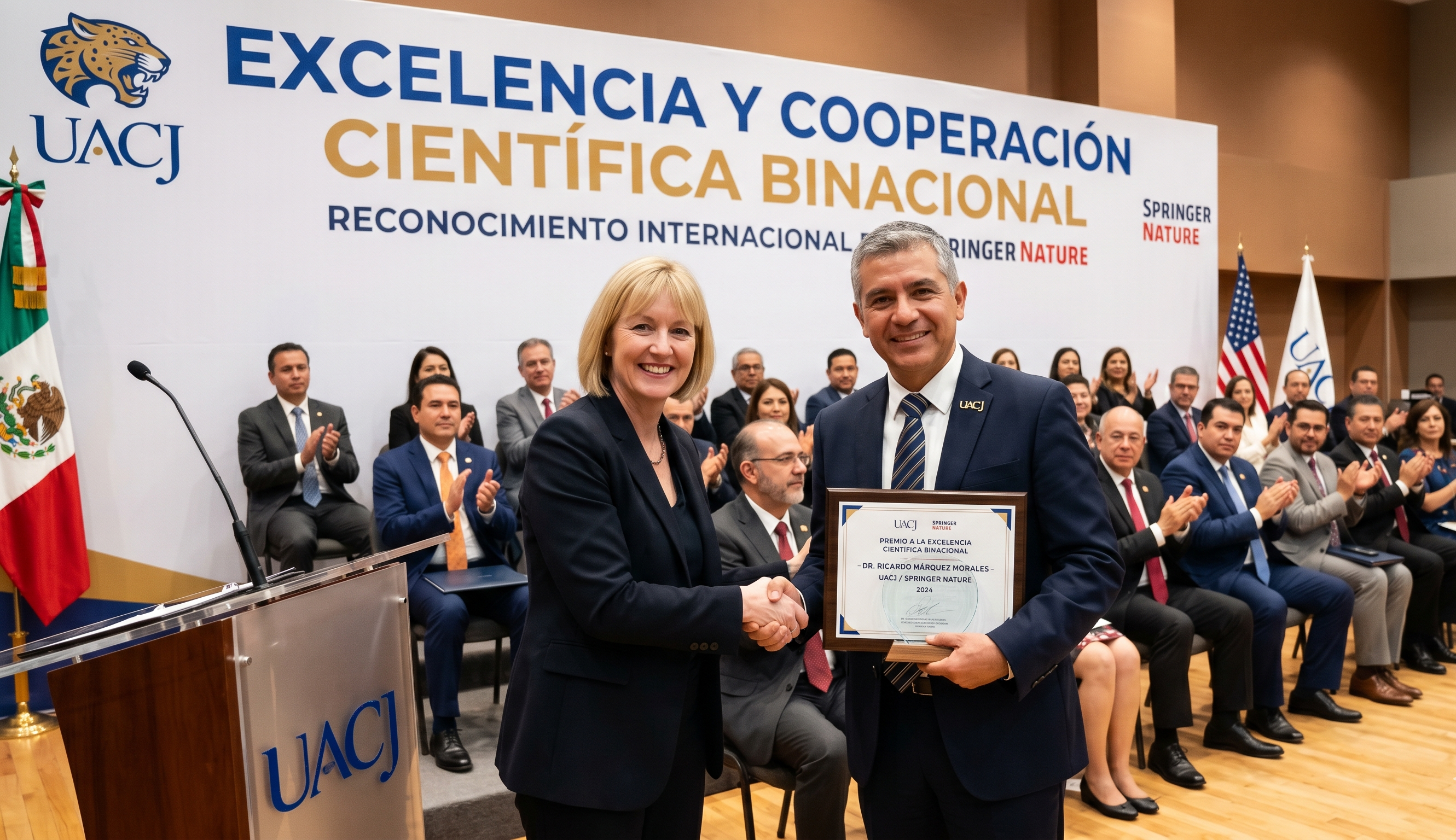 Excelencia y Cooperación Científica Binacional: Investigador de la UACJ recibe reconocimiento internacional de Springer Nature