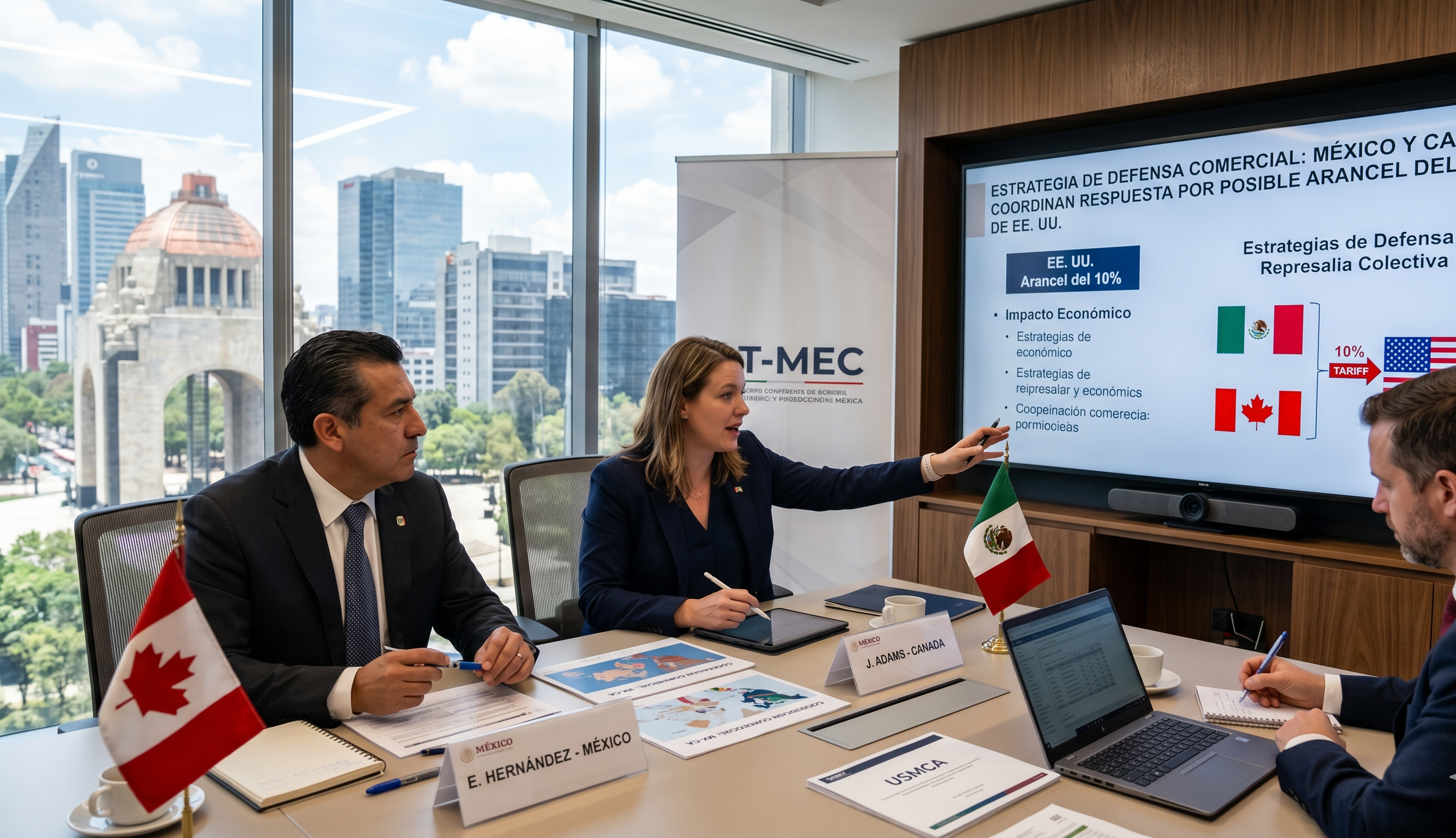 Estrategia de Defensa Comercial: México y Canadá coordinan respuesta por posible arancel del 10% de EE. UU.