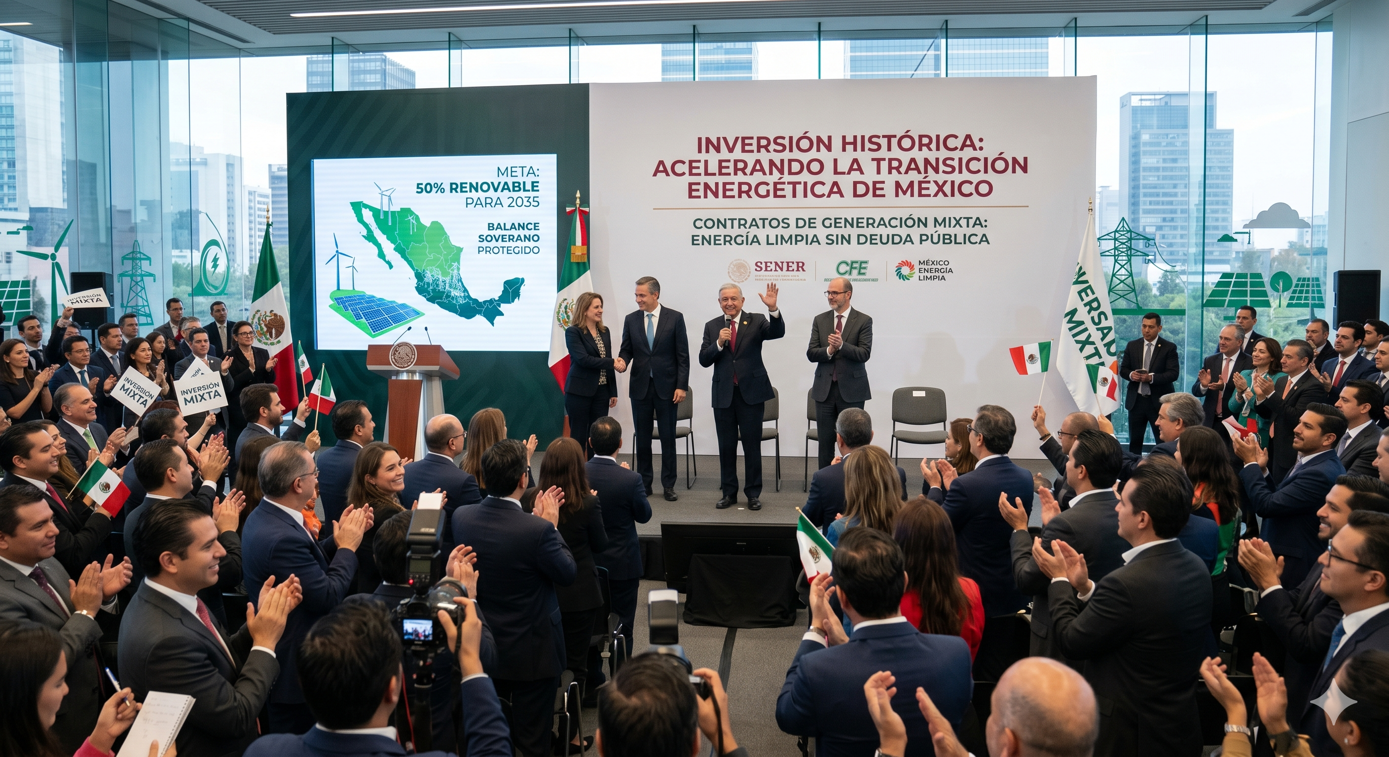El Gobierno de México expande la participación privada mediante contratos mixtos ante una sobredemanda en energías renovables